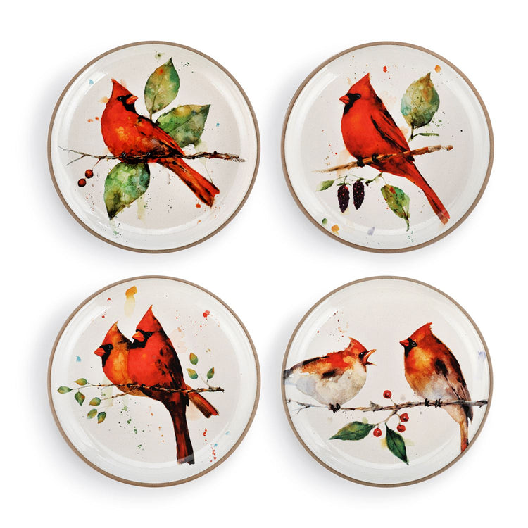 Cardinal Appetizer Plates Set of 4