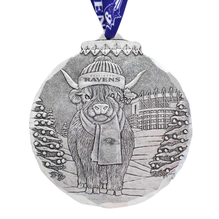 Baltimore Ravens Highland Cow Tailgate Pal Ornament