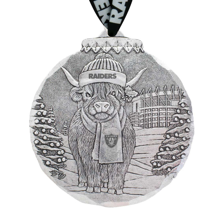 Las Vegas Raiders Highland Cow Tailgate Pal Ornament
