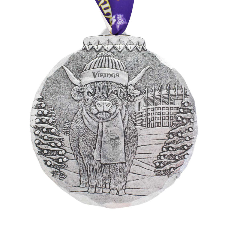 Minnesota Vikings Highland Cow Tailgate Pal Ornament