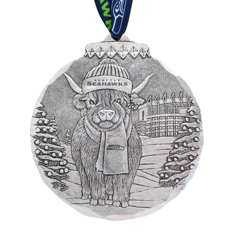 Seattle Seahawks Highland Cow Tailgate Pal Ornament