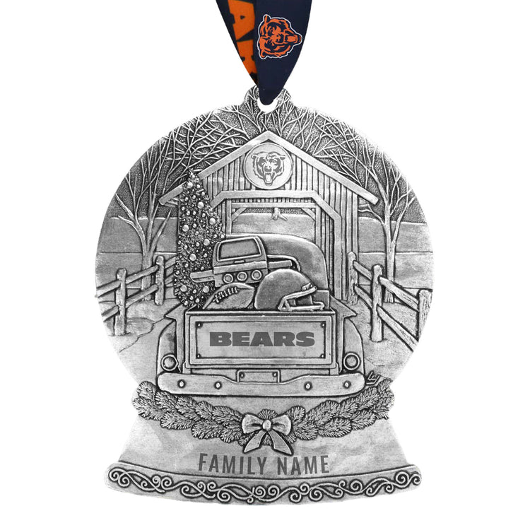 Chicago Bears Tailgate Truck Snow Globe Ornament