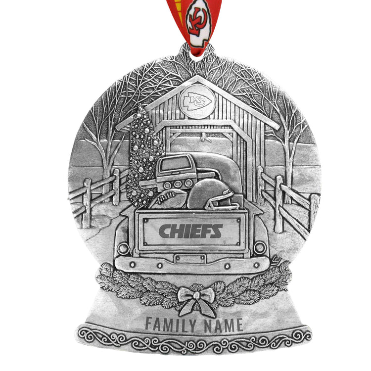 Kansas City Chiefs Tailgate Truck Snow Globe Ornament