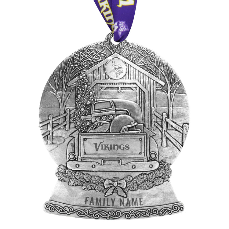Minnesota Vikings Tailgate Truck Snow Globe Ornament
