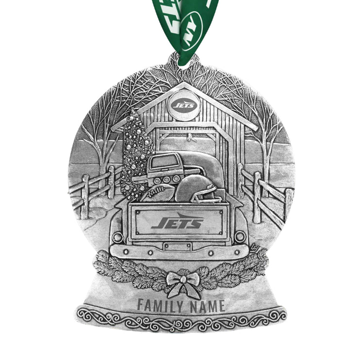 New York Jets Tailgate Truck Snow Globe Ornament