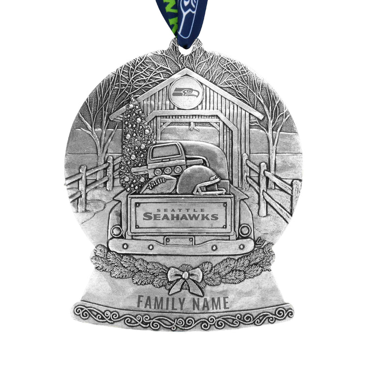 Seattle Seahawks Tailgate Truck Snow Globe Ornament