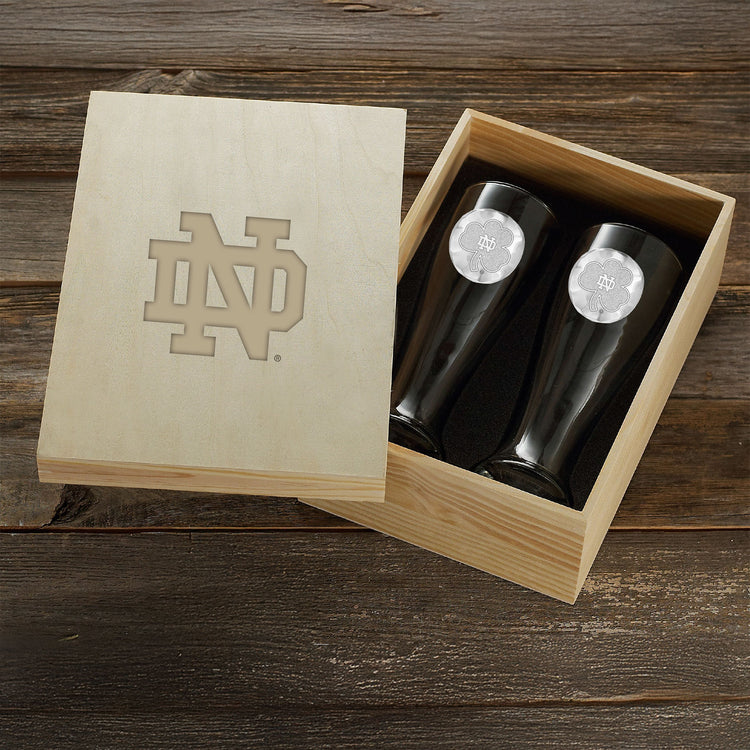 Notre Dame 2-PIece Pilsner Set with Collectible Box