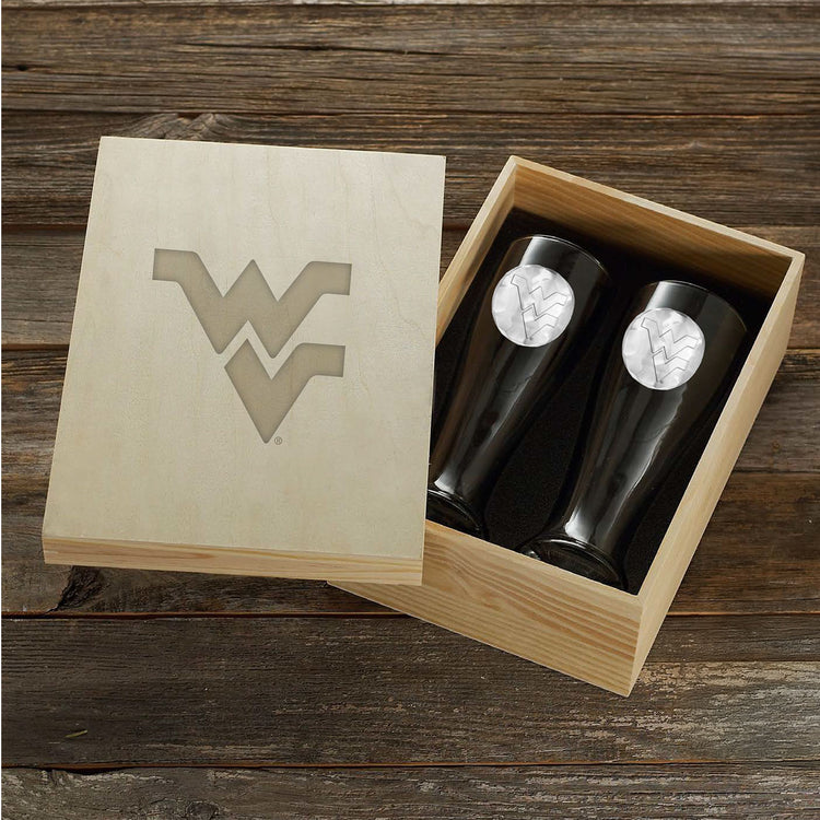 West Virginia University 2-Piece Pilsner Set with Collectible Box