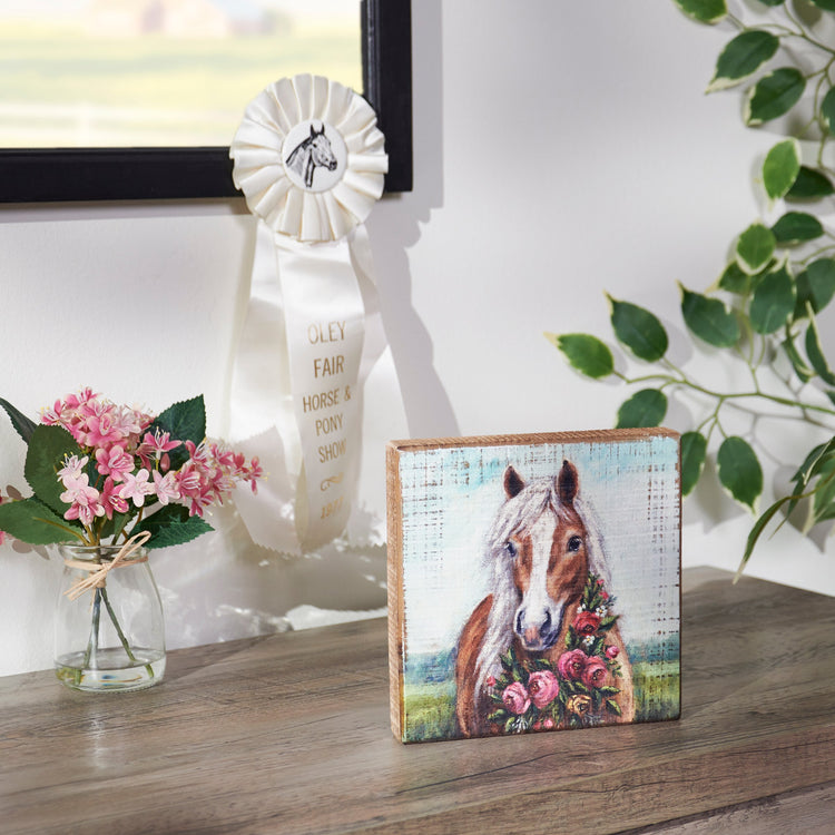 Block Sign - Floral Pony