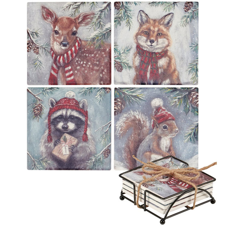 Winter Animals Coaster Set