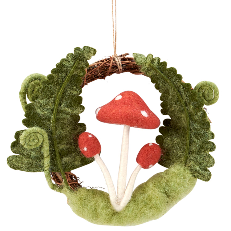 Critter - Mushroom Fern Wreath