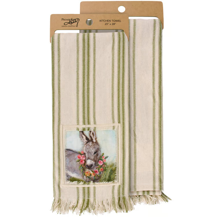 Floral Donkey Kitchen Towel