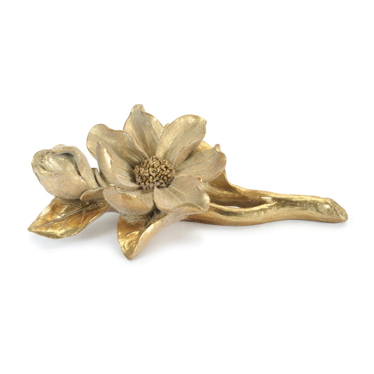 Gilded Magnolia Branch Accent