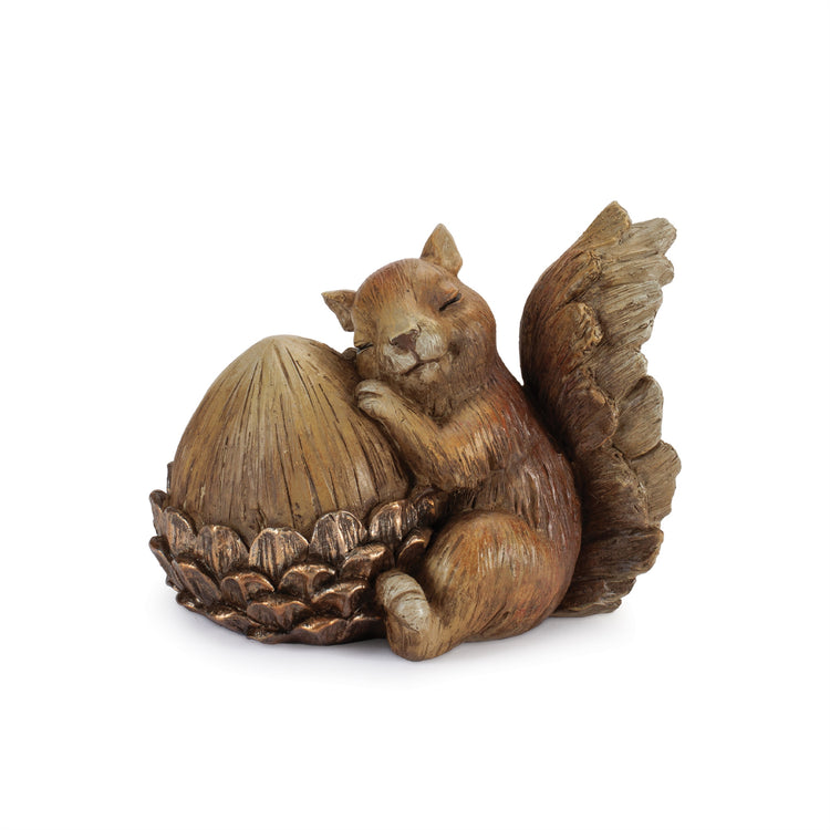 Sitting Squirrel with Acorn Figurine