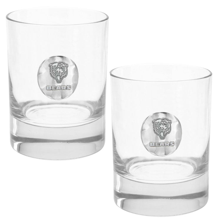 Chicago Bears 2-Piece Rocks Glass Set