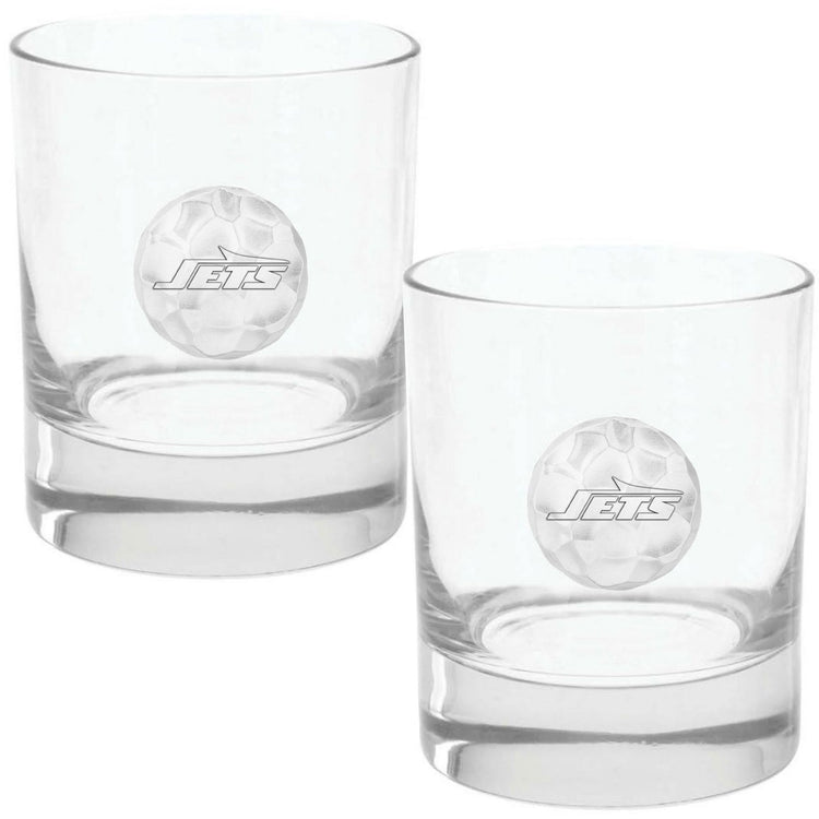 New York Jets 2-PIece Rocks Glass Set