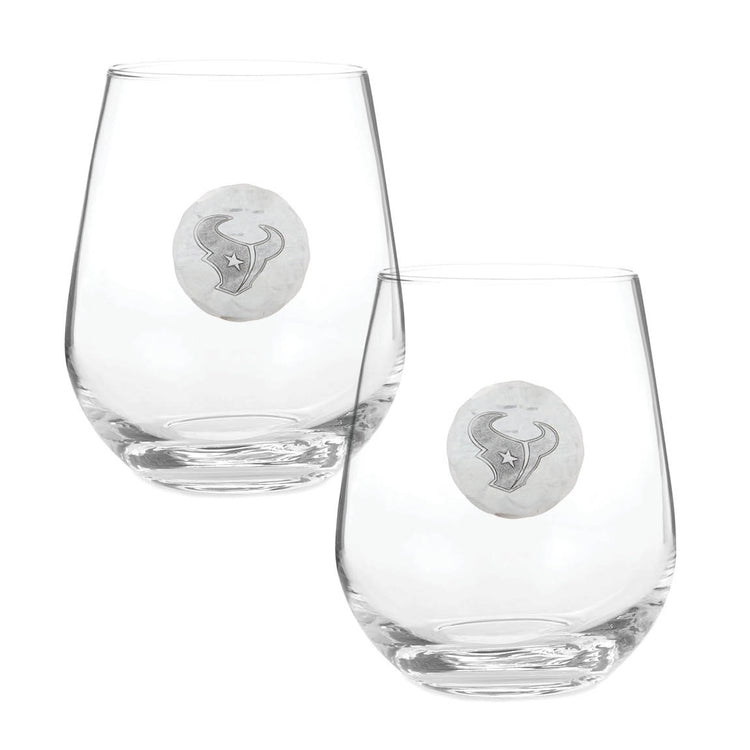 Houston Texans 2-Piece Stemless Wine Glass Set