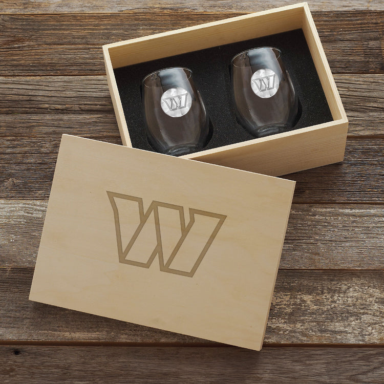 Washington Commanders 2-Piece Wine Set with Collectible Box
