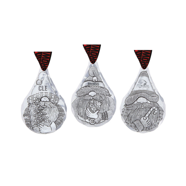 Cleveland Browns 3-Piece Gridiron Gnomes Ornament Set