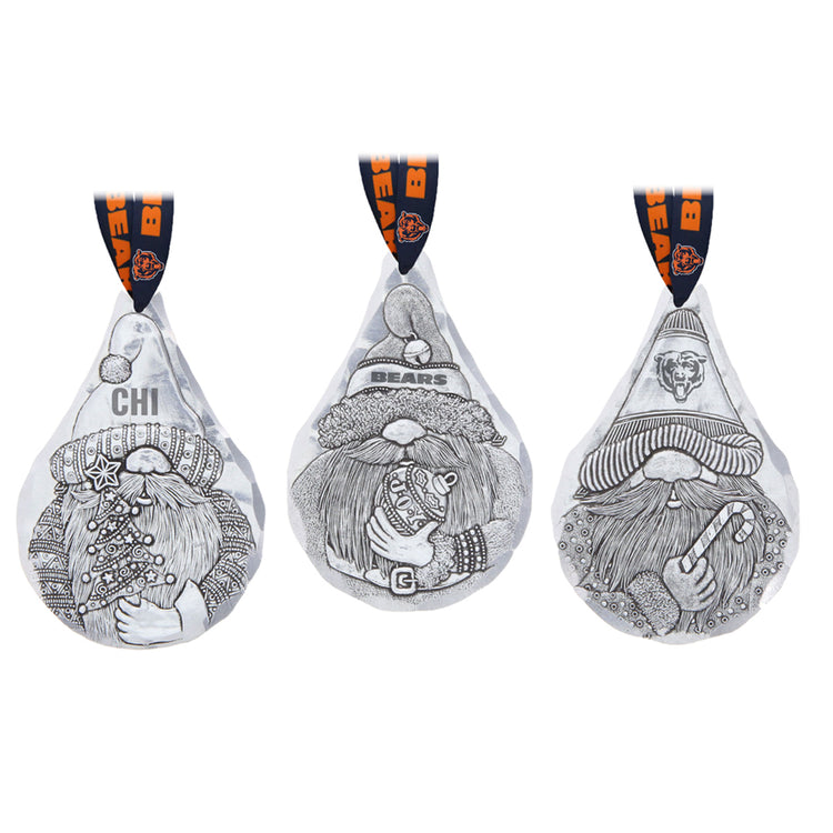 Chicago Bears 3-Piece Gridiron Gnome Ornament Set