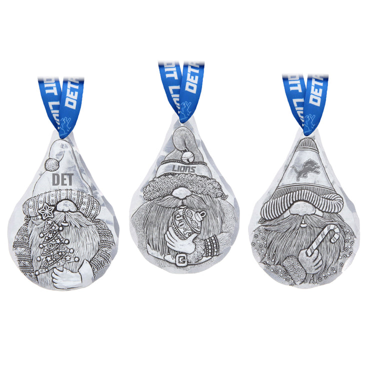 Detroit Lions 3-Piece Gridiron Gnomes Ornament Set