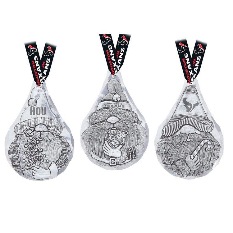 Houston Texans 3-Piece Gridiron Gnomes Ornament Set