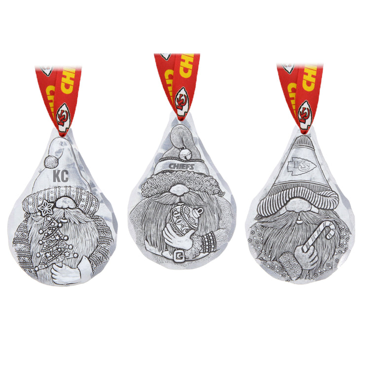 Kansas City Chiefs 3-Piece Gridiron Gnomes Ornament Set