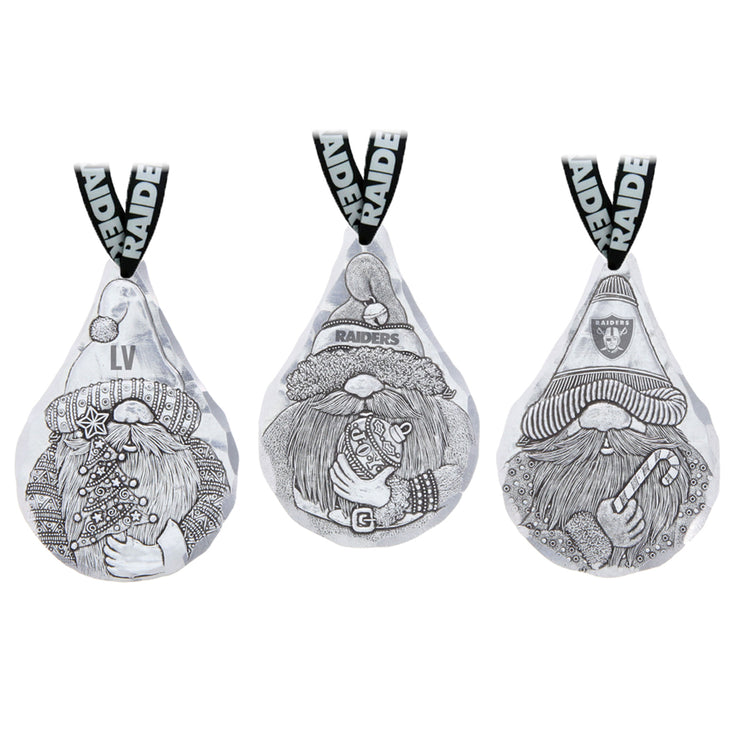 Las Vegas Raiders 3-Piece Gridiron Gnomes Ornament Set