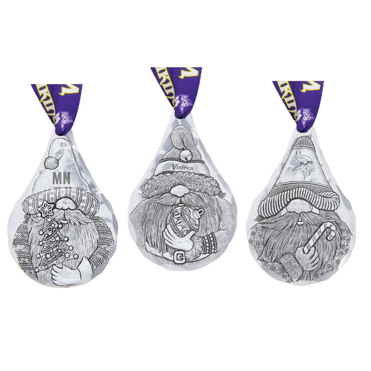 Minnesota Vikings 3-Piece Gridiron Gnomes Ornament Set