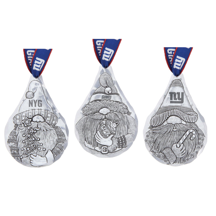 New York Giants 3-Piece Gridiron Gnomes Ornament Set