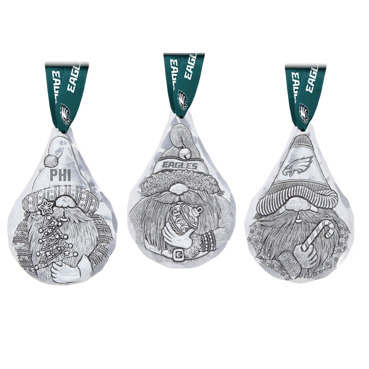 Philadelphia Eagles 3-Piece Gridiron Gnomes Ornament Set