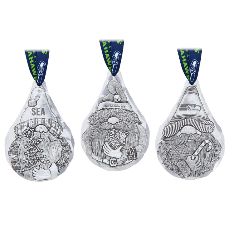 Seattle Seahawks 3-Piece Gridiron Gnomes Ornament Set