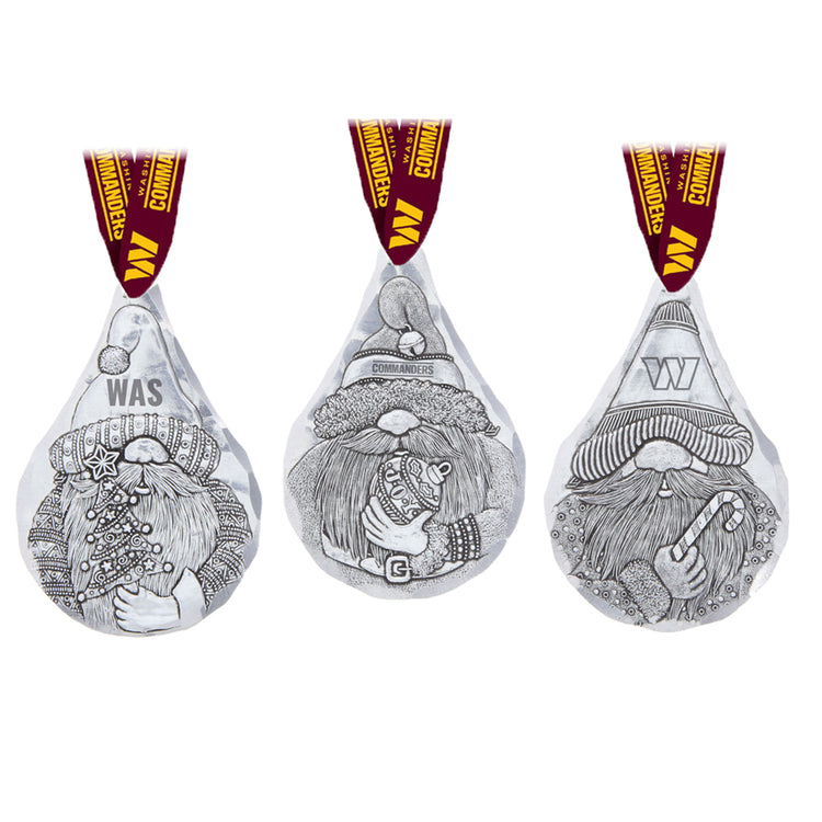 Washington Commanders 3-Piece Gridiron Gnomes Ornament Set