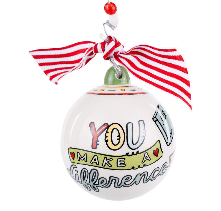 Teacher You Make a Differece Ceramic Ornament