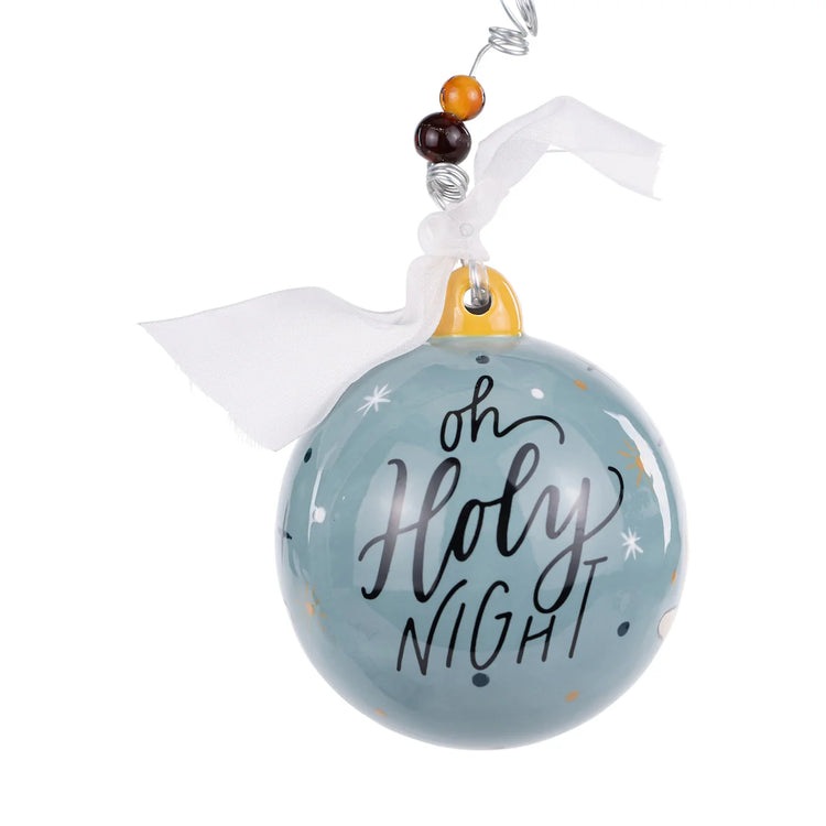 Oh Holy Night Manger Ceramic Ornament