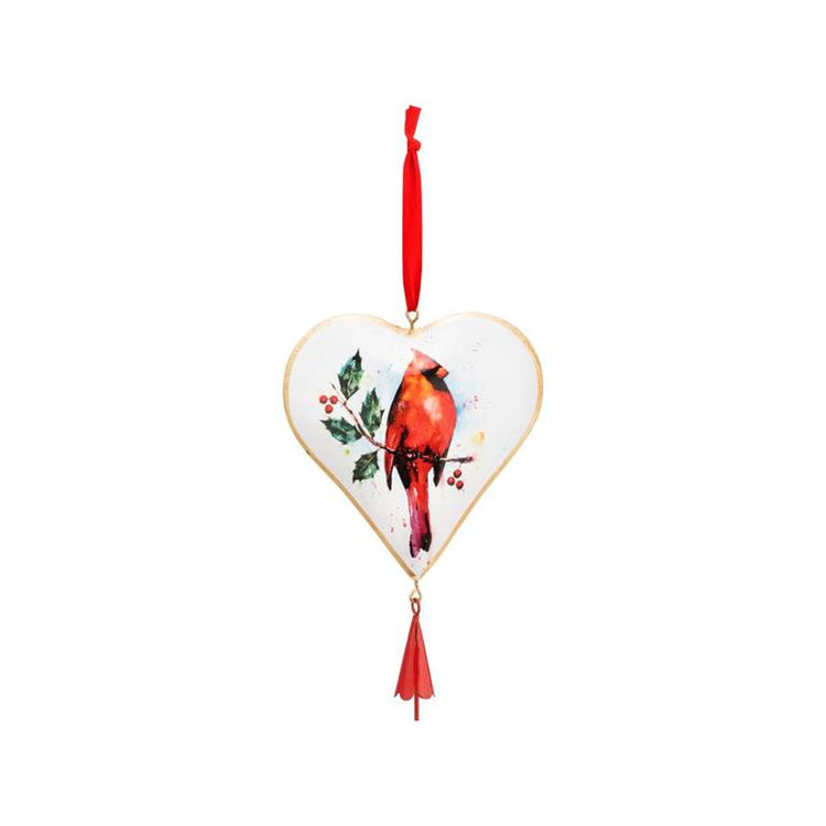 Cardinal Heart Ornament