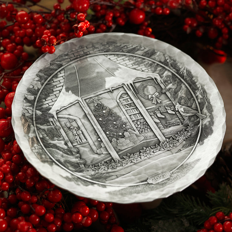 2022 Annual Christmas Plate- Home for Christmas Day (Pewter)