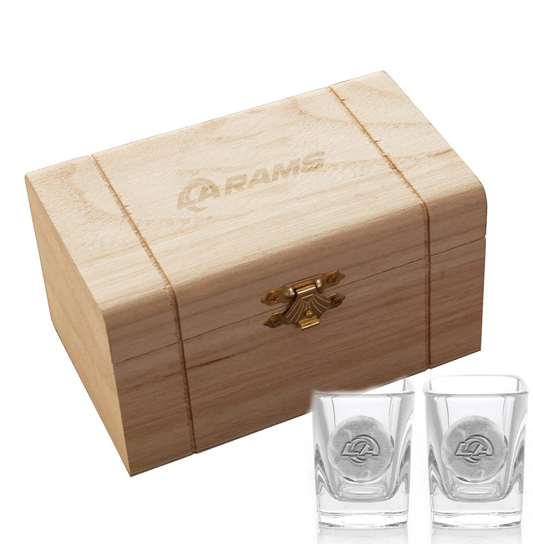 Los Angeles Rams 2-Piece Shot Glass Set and Box (Aluminum)