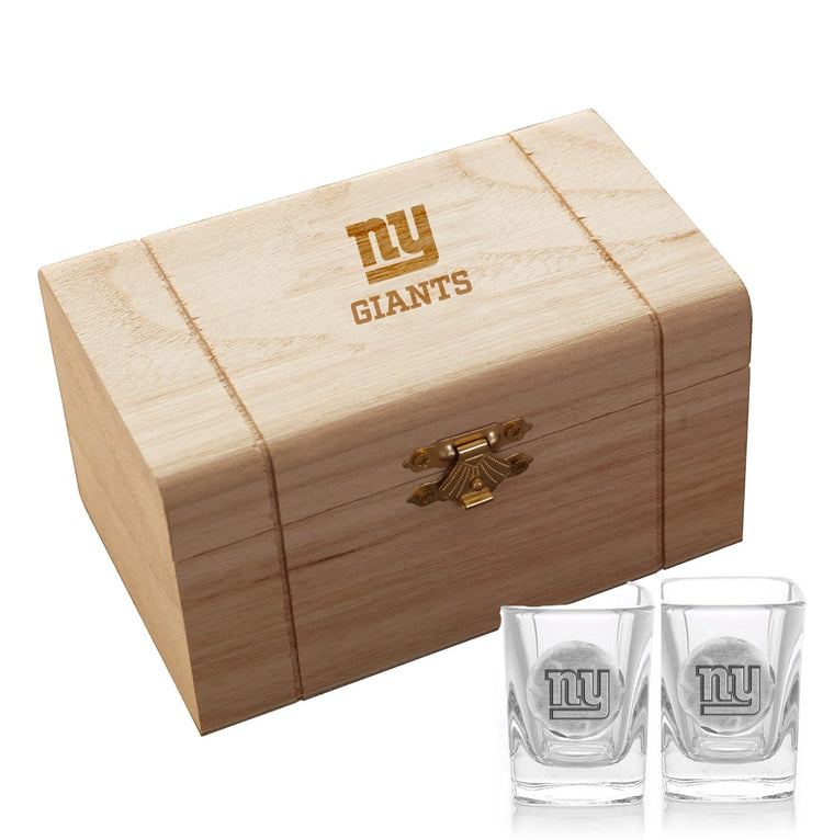 New York Giants 2-Piece Shot Glass Set and Box (Aluminum)