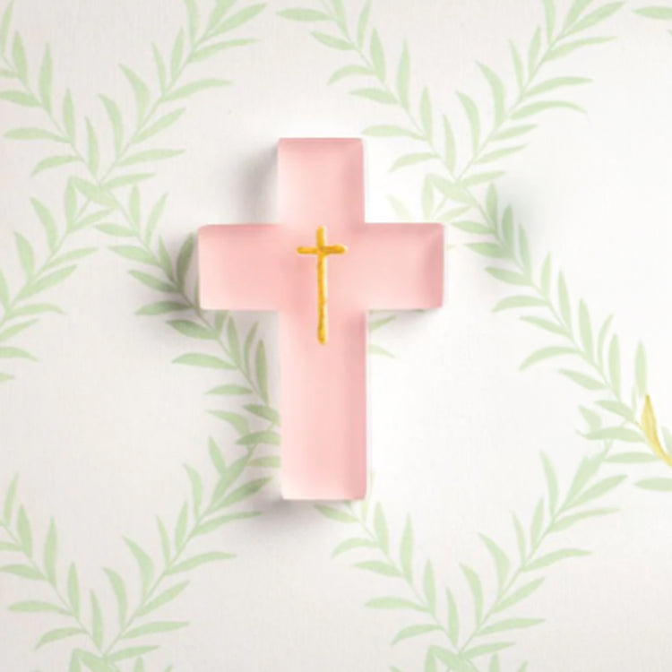 Painted Resin Cross Pink