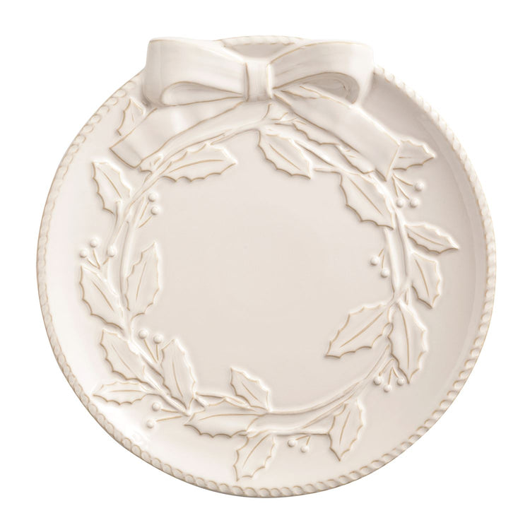 White Wreath Platter Set