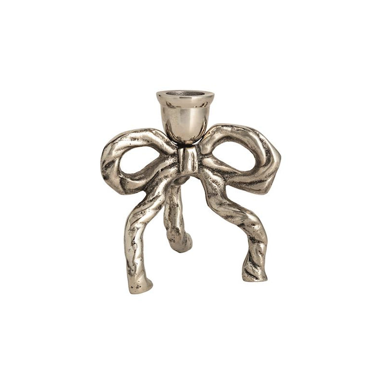 Bow Taper Candle Holder Sm