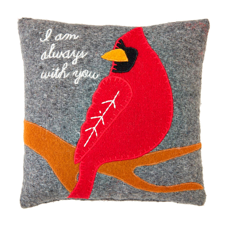 Always Cardinal Felt Pillow
