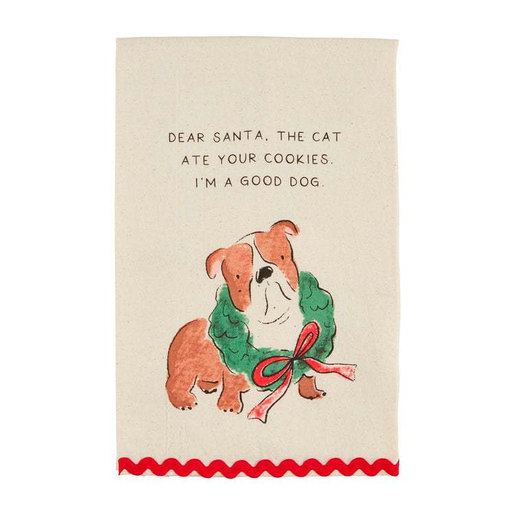 Dear Santa Dog Ric-Rac Towel