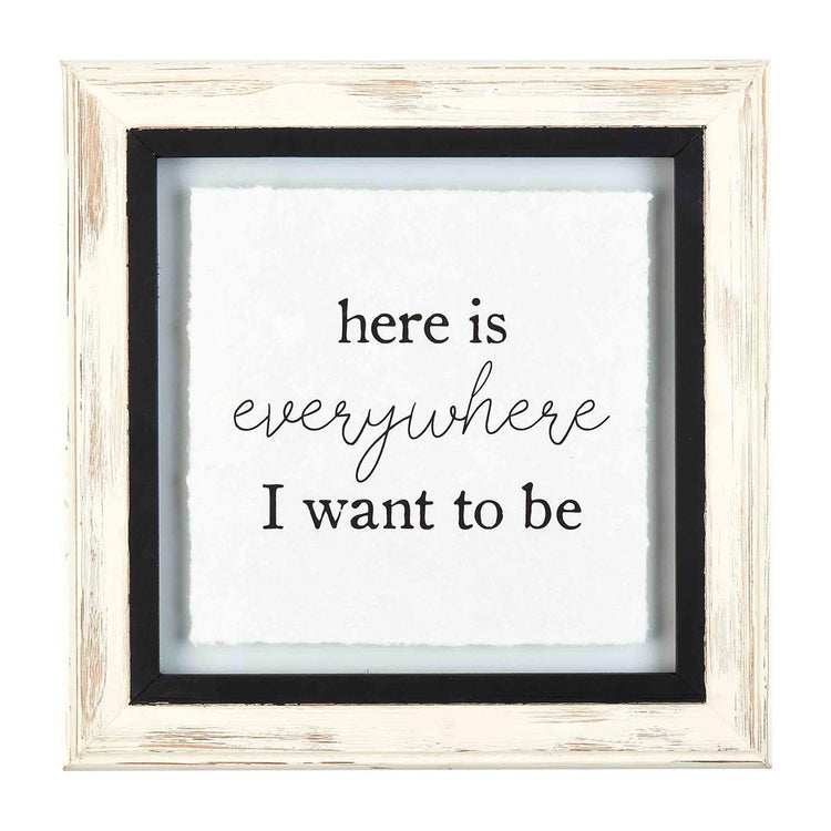 Here Is Everywhere White Glass Plaque
