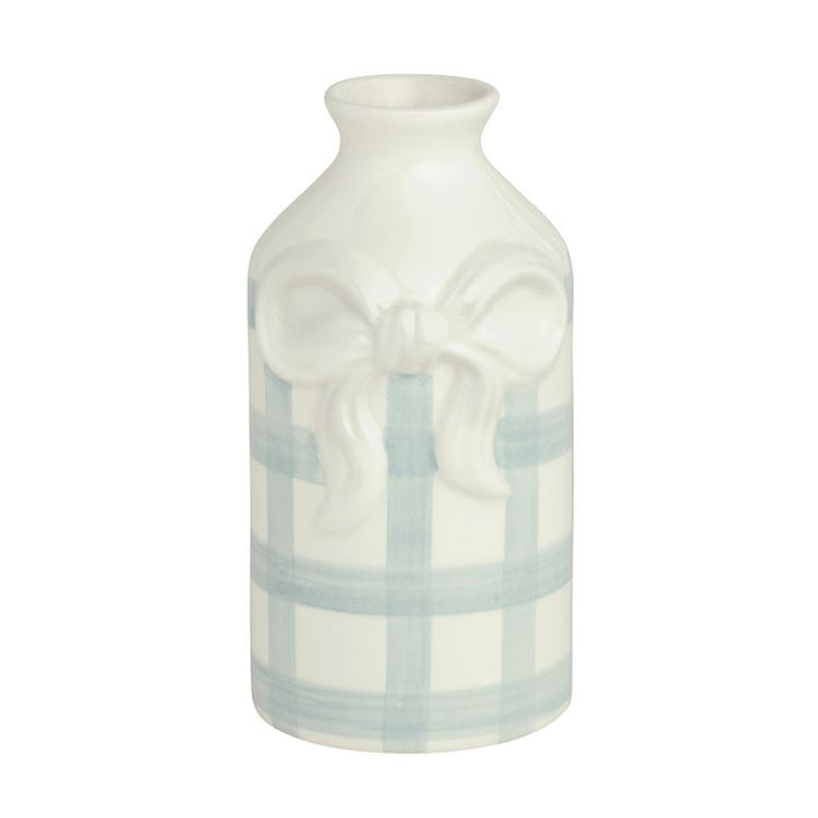 Bow Gingham Bud Vase