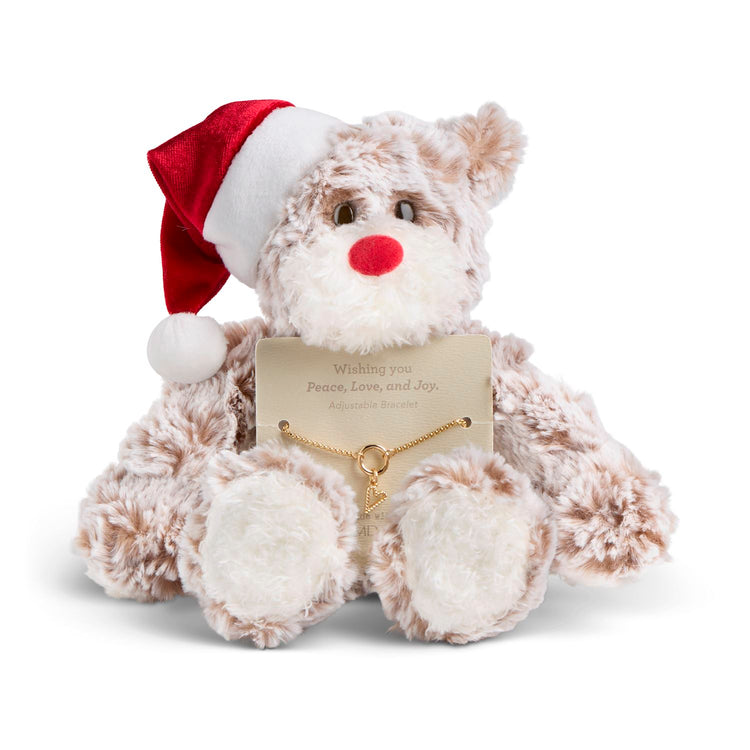 Christmas Giving Bear with Heart Bracelet