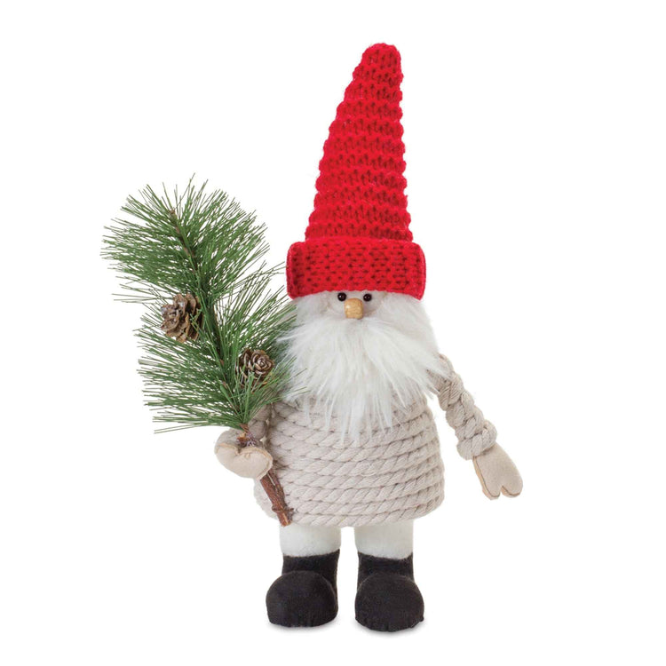 Rustic Woodland Santa with Pine Bough Figurine