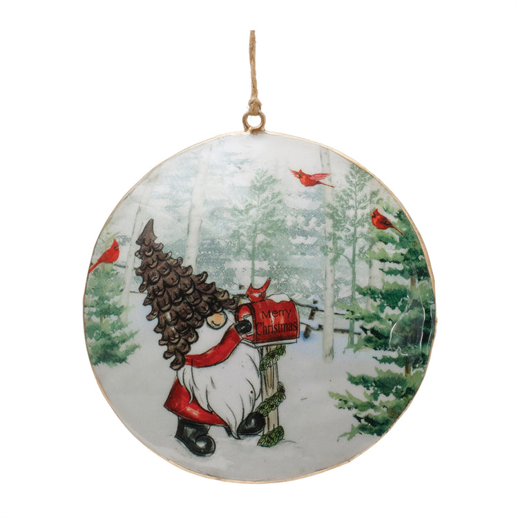 Gnome With Mailbox Iron Ornament