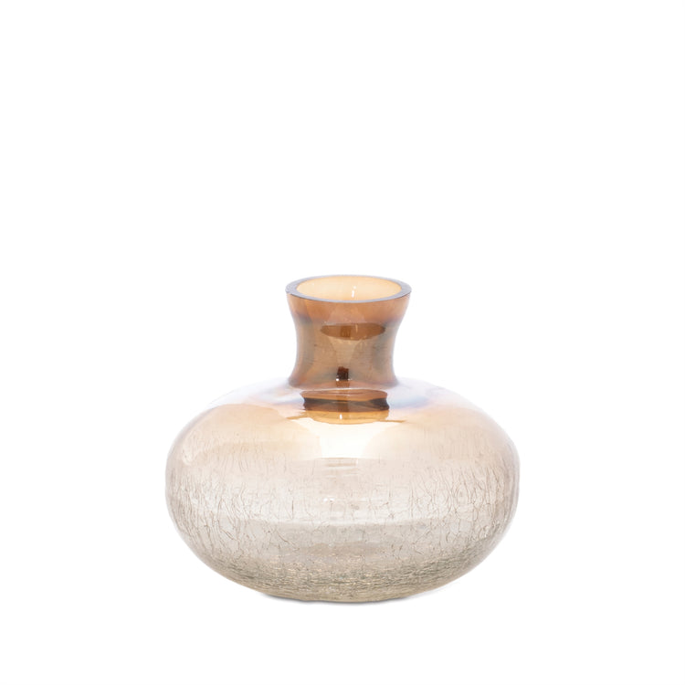 Small Amber Frost Glass Vase